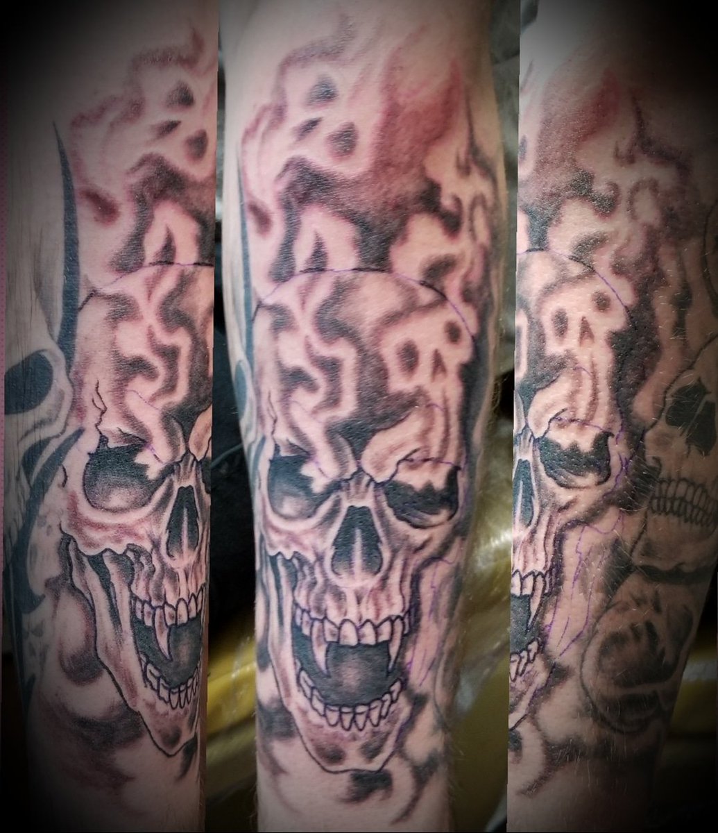 Cow skull tattoo by Austin