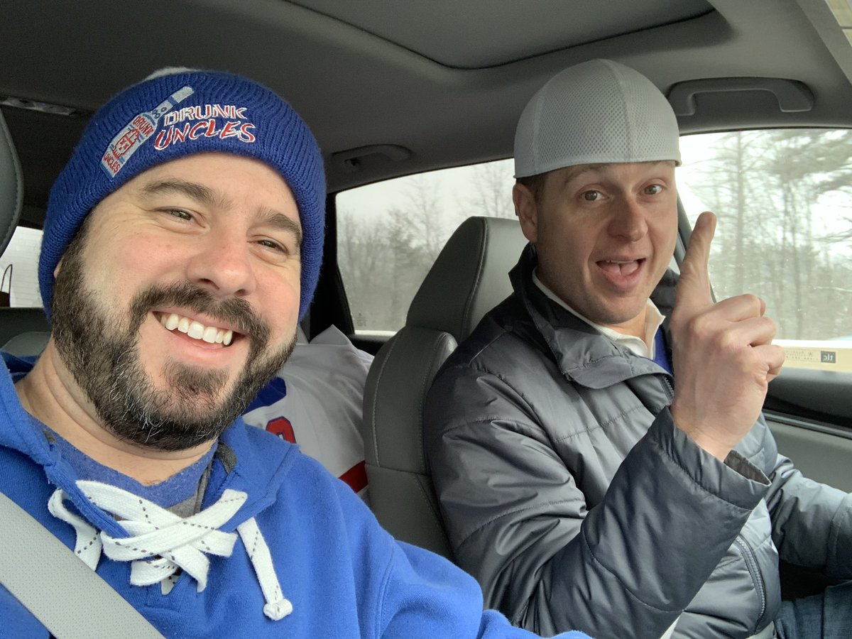 Drunkunclesphc's tweet photo. On our way to @PndHckyClassic in Vermont.  Weather is making this trip interesting, but anxiously looking forward to @BombaySapphire and tonic at the bar!  #winitforsudsy #driveforfive #firesidechat https://t.co/XW82R6DTAy
