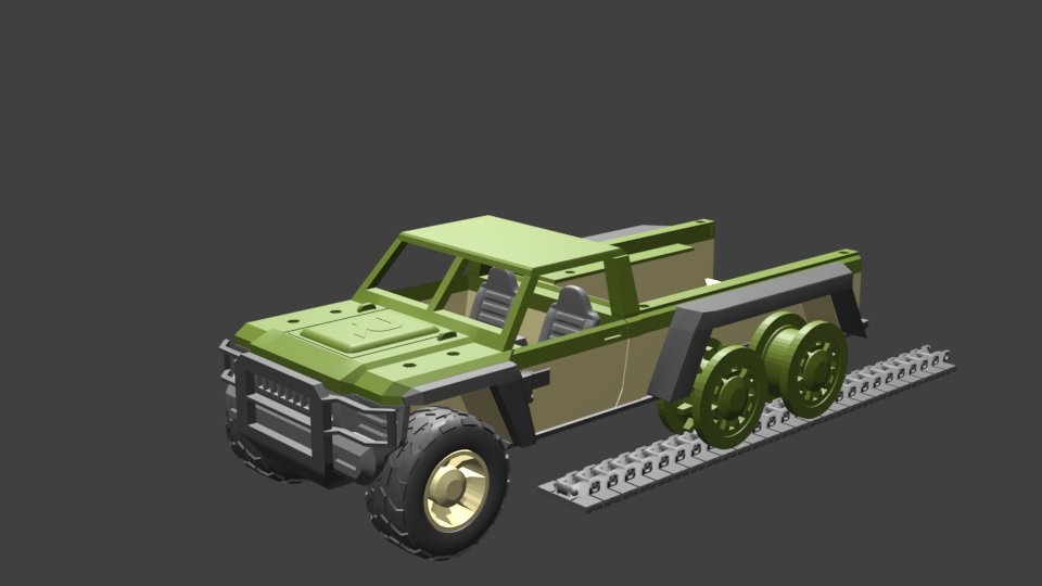 Tanner_3D's tweet photo. I will need to add some more hex connectors. But, a half track is definitely feasible. #RepRanger variations grow. https://t.co/1WY6nxMPPJ