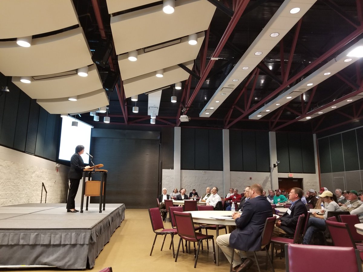 Sec. of Ag Ring <a href="/AgForestryVA/">Katie K. Frazier</a>  visits the Virginia Cotton Growers annual meeting.  Thanks Bettina!