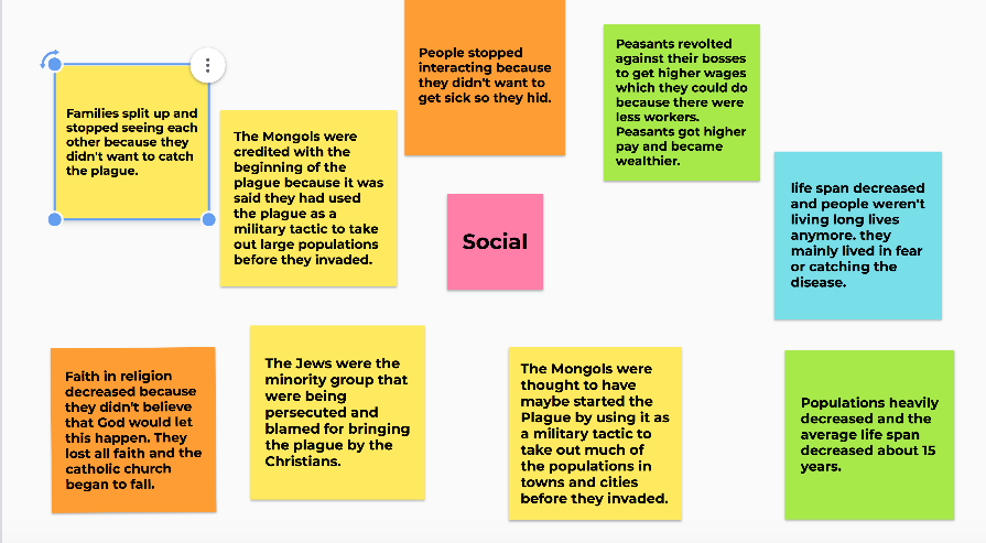 FindingMsZ's tweet photo. Today we are jamin'! Global students used Google Jamboard for a chalk talk on the effects of the Bubonic Plague. Students used documents to discuss the effects with group members. A great way for students to show their understanding!@googlejamboard @GoogleForEdu #edtech #iteachss https://t.co/qi0vXHENEf