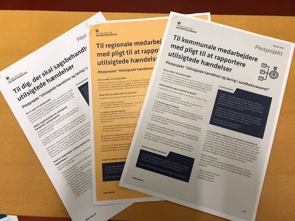 VangstedMarie's tweet photo. Nemmere rapportering – mere læring! Forenkling og forbedring!  Nu er vi igang med pilotprojektet #UTH ⁦@STPS_DK⁩ i samarbejde med ⁦@kommunerne⁩ ⁦@regionerne⁩ https://t.co/eEPyAFE2qg
 #sundpol #patientsikkerhed #læring https://t.co/62PatY8DKr