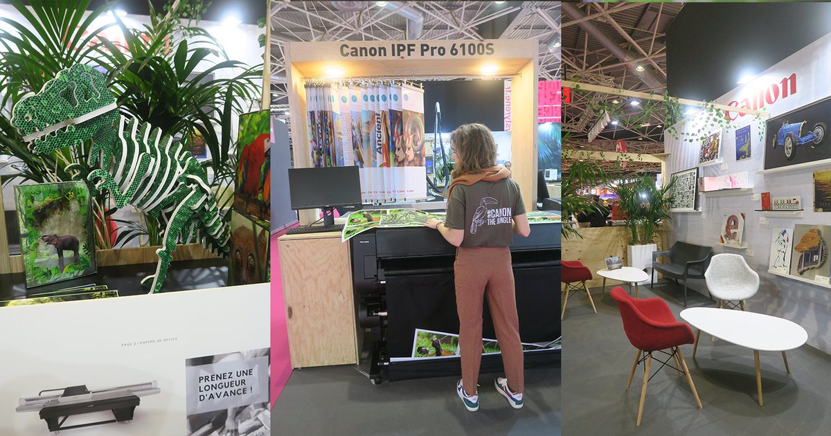 CanonProPrintFR's tweet photo. Médias et réalisations créatives au coeur d'une ambiance exotique : rendez-vous sur notre stand Canon 2M18 ! #CPrint2020 #Print https://t.co/srLxEwCcE4