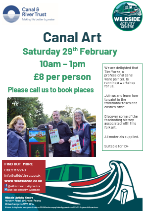 WildsideAC's tweet photo. Learn how to paint traditional 'roses and castles'. Join canal artist Tim Yorke and discover more about this art form. #wildsideac #wolverhampton #lifesbetterbywater #art https://t.co/KYzvPeutJu
