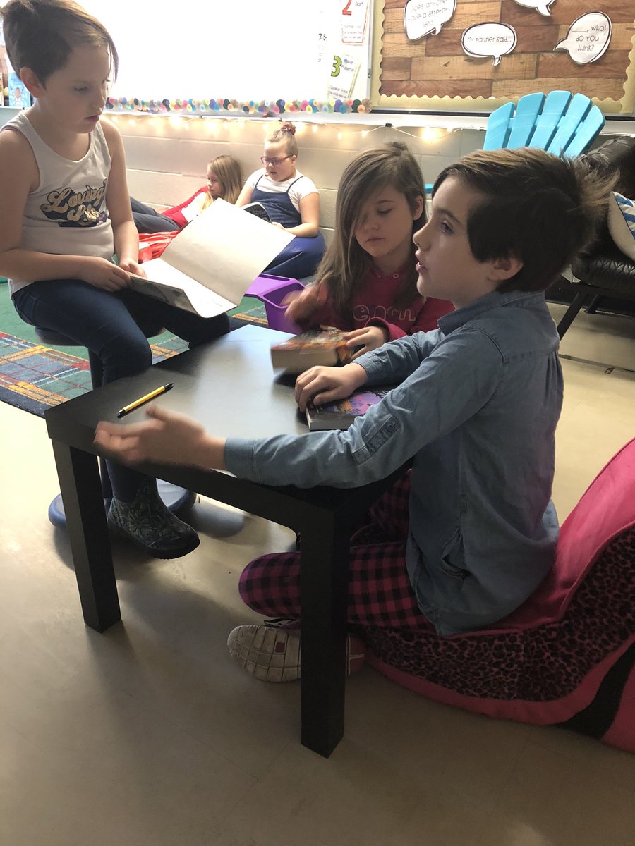 Ms__Lunn's tweet photo. Our first #learningcommons with @MsHearn_ ‘s class! We’re sharing our novels and building fluency by reading aloud together. https://t.co/ZaCaxAxNeS
