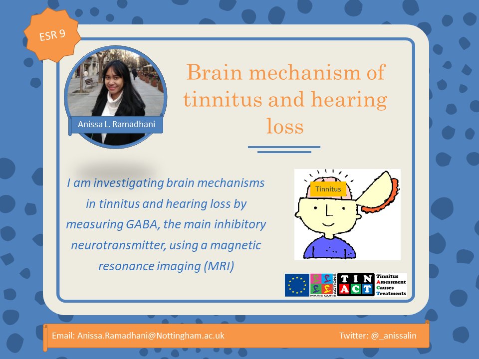 Anissa Lintang Ramadhani (<a href="/_anissalin/">Anissa Lintang Ramadhani</a>) is our <a href="/TIN_ACT/">TIN-ACT project</a> ESR number 9. Her #TinnitusResearch is focused on #Brain mechanism of #Tinnitus and #HearingLoss. She is based in <a href="/UniofNottingham/">Uni of Nottingham #WeAreUoN</a>, Nottingham, United Kingdom. #TinnitusWeek <a href="/MSCActions/">Marie Skłodowska-Curie Actions</a> <a href="/TinnitusHub/">Tinnitus Hub</a> @ThroughTinnitus