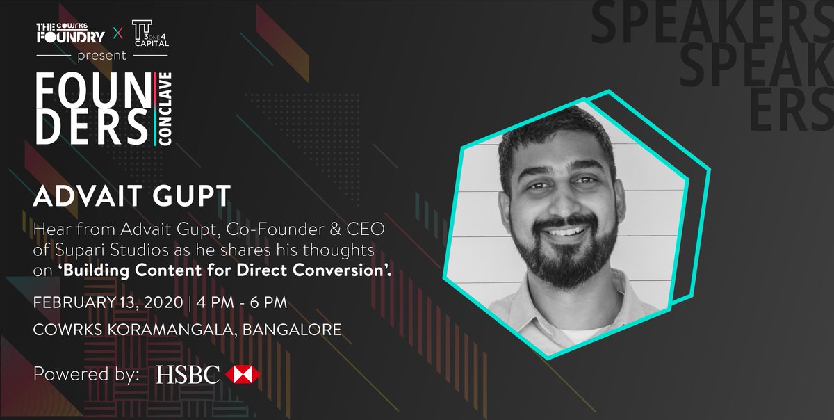 With upbeat music to drowning in emotions - <a href="/SupariStudios/">Supari Studios</a> has created content that has hit a nerve with every brand audience. To tell us how, joining us will be #AdvaitGupt at #FoundersConclave on 13thFeb. RSVP here - bit.ly/2vUqYmx