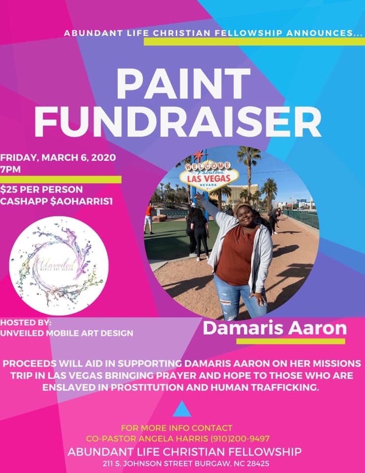 makeitpublic's tweet photo. We have a paint fundraising event scheduled for Friday, March 6th at 7PM hosted by Unveiled Mobile Art Design! 

The proceeds will go out to help Damaris Aaron who is currently in Las Vegas on a #missiontrip  #Christian #church #burgawnc https://t.co/N967lVDYIl