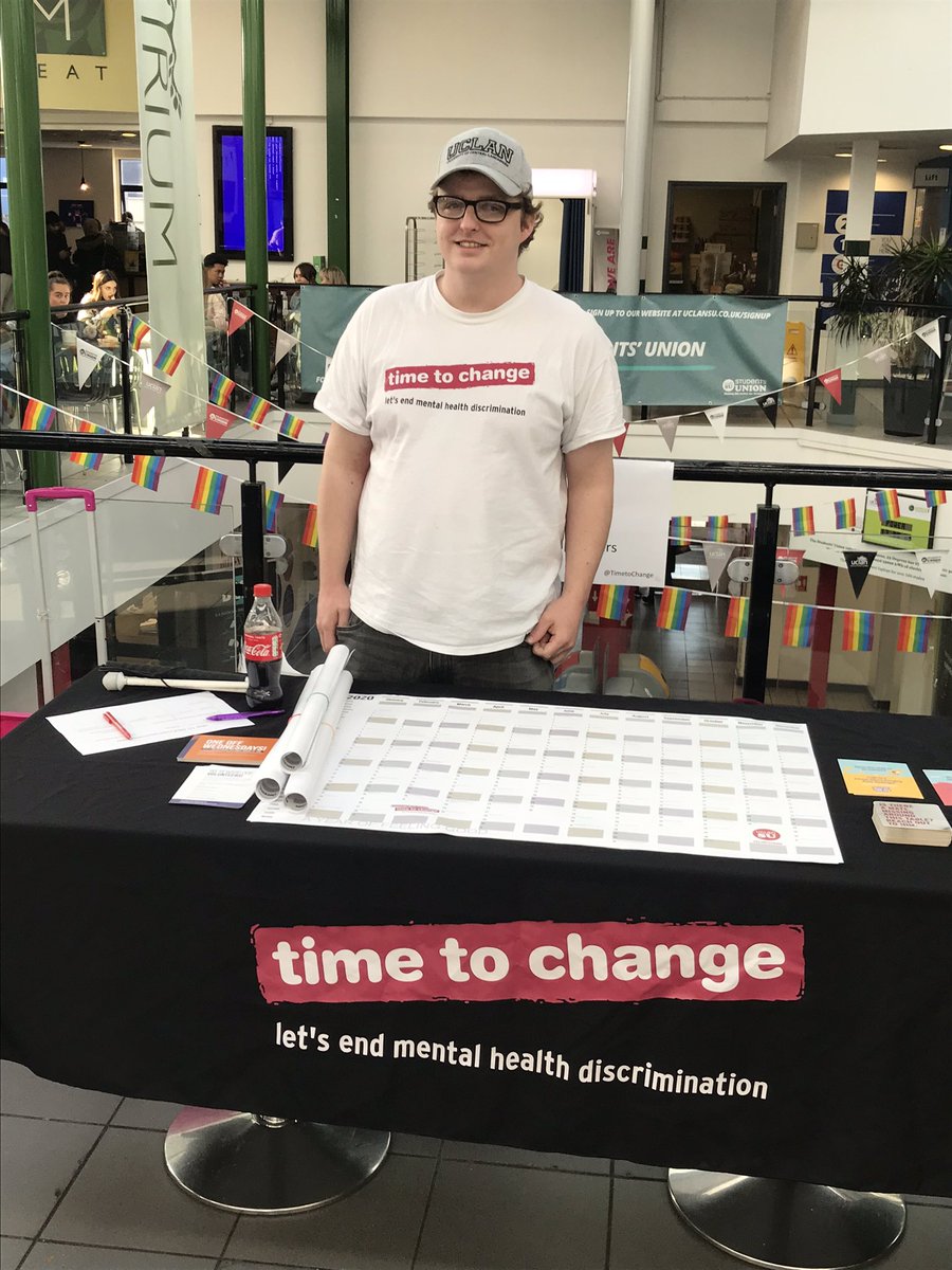 Jozanda's tweet photo. Time to Talk day is in full swing in the @UCLanSU Atrium - come along to chat to our @TimetoChange Champions until 4pm and win prizes or get free cake 🍰 #TimetoTalkUCLan #timetotalk #TimeToTalkDay https://t.co/qHk3JCucay