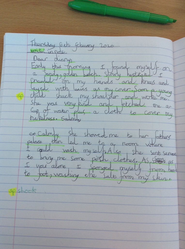 Today's amazing diary entry from Catelin. She took on the role of Odysseus and did such a fantastic job 🌟✍🏻👍🏼☺️