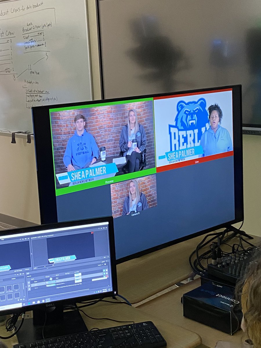 Todd_spinner's tweet photo. No other word but Historic-While it’s Epic, it’s the very first filming of morning announcements-Broadcast Journalism class has worked very hard to make this happen!!  #FirstTimeEver🐻✔️
@olsd_coas @SuperOlsd @BerlinBears_SS @OBHSGBasketball @OBHSWrestling @BerlinNewsNetw1 https://t.co/RmdQtoBEFb