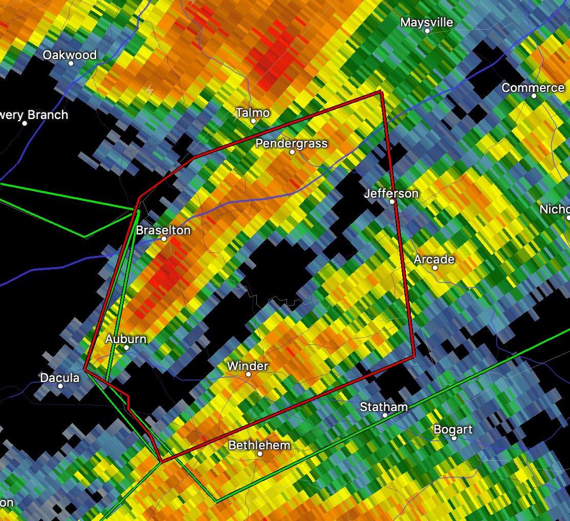 TORNADO WARNING already this morning east of Atlanta, GA for this small supercell near Braselton, GA as of 841 am EST! #gawx