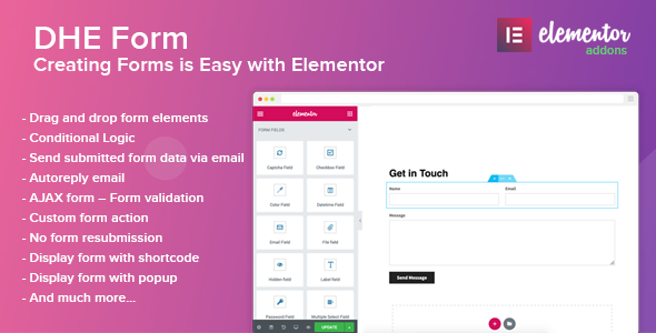 wptricks1's tweet photo. DHE Form - WordPress Form Builder with Elementor - https://t.co/NgSCbBOslY https://t.co/NoETjQ8M66