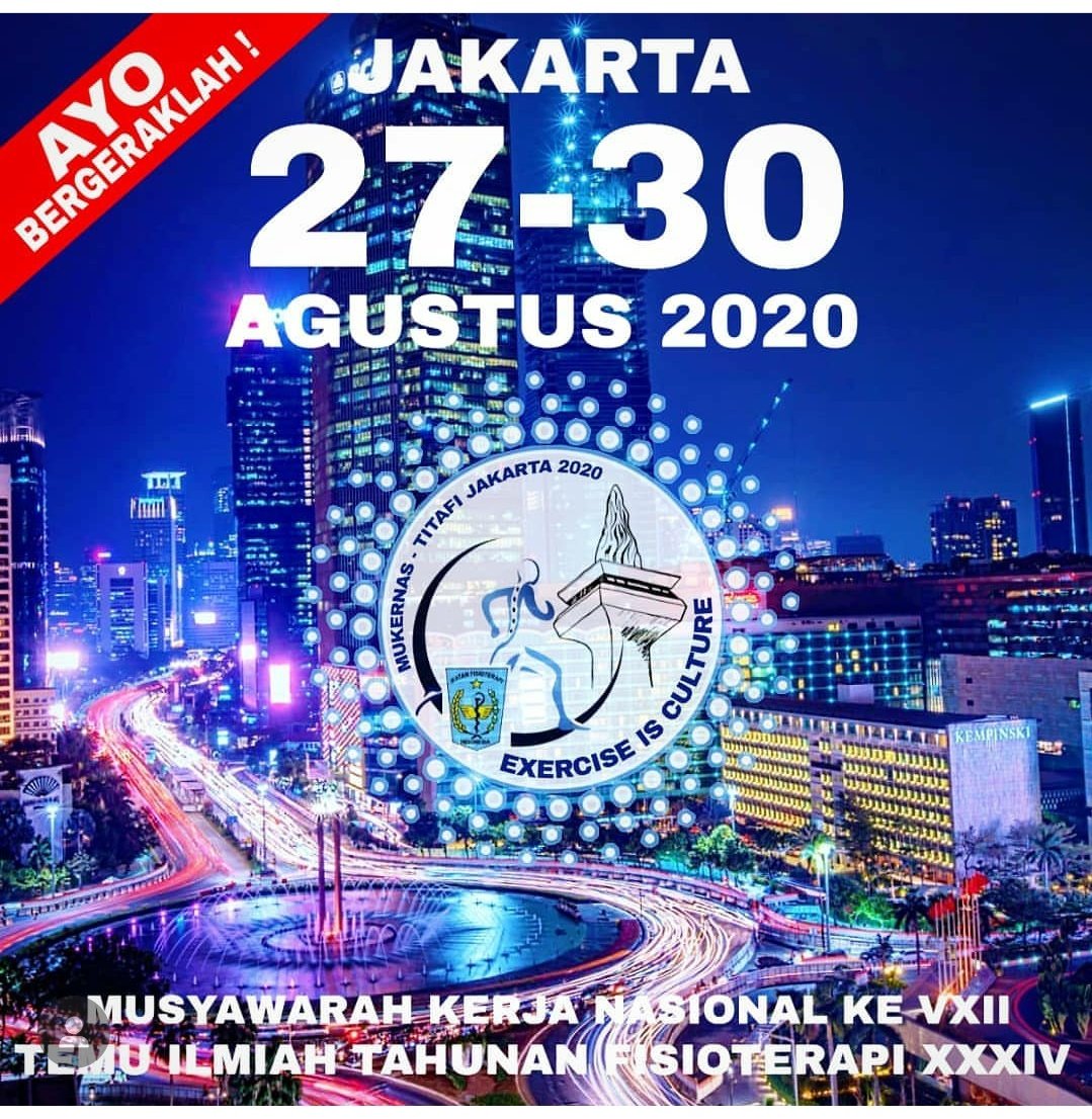 fisio_1968's tweet photo. Take a peek for the date!
In Jakarta. Better be prepare from now on!
#titafi #annualscientificmeeting #fisioterapi #physicaltherapy #Indonesia
@KemenkesRI https://t.co/kMoB6AvjMA