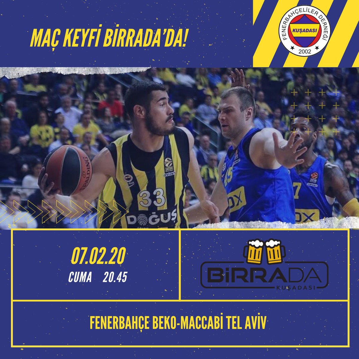 Euroleague’de son dönemde önemli çıkış yakalayan Fenerbahçe Beko, evimizde İsrail temsilcisini ağırlıyor! Cuma 20.45’de Birrada’da olalım!