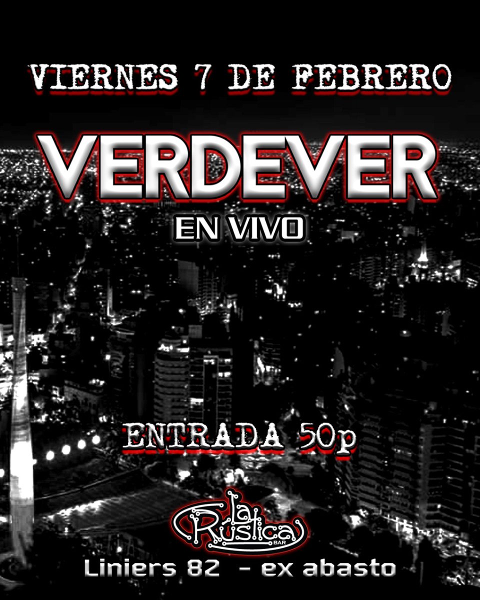 VerdeverOficial's tweet photo. Finde ATR!
Viernes en La Rústica - Abasto
Y el Sábado por primera vez llevamos nuestra música al valle mas rockero 🤟🏽😈
#verdever #elrapdelrock #cordoba #Argentina https://t.co/TdoIPT654U