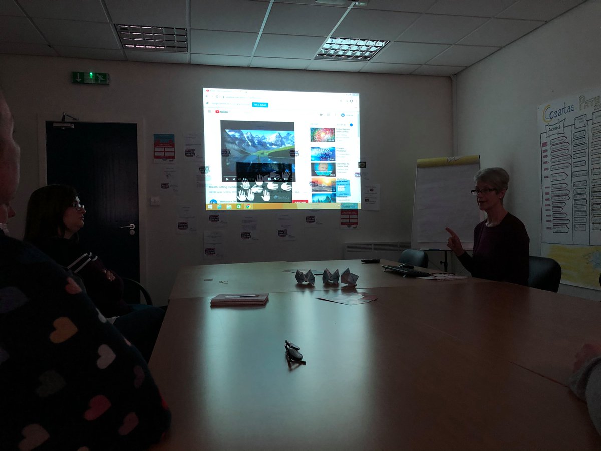 mind-fullness tutorial projected on the wall