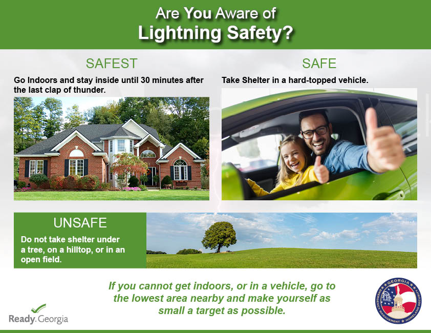 ChathamEMA's tweet photo. Make sure to know the lightning safety rules. If you hear thunder or see lightning, go indoors. Stay indoors for at least 30 minutes after hearing the last clap of thunder. Learn more by visiting https://t.co/IHfKWlDTvN https://t.co/qpqvWDrAmn