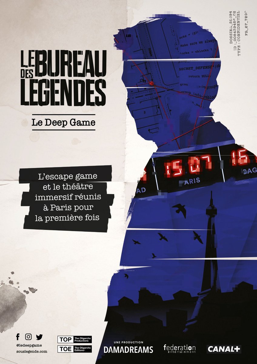 Découvrez prochainement @ledeepgame #bureaudeslegendes, entre #theatreimmersif et #escapegame. Une experience unique, qui vous mettra dans la peau d’agent de la #dgse