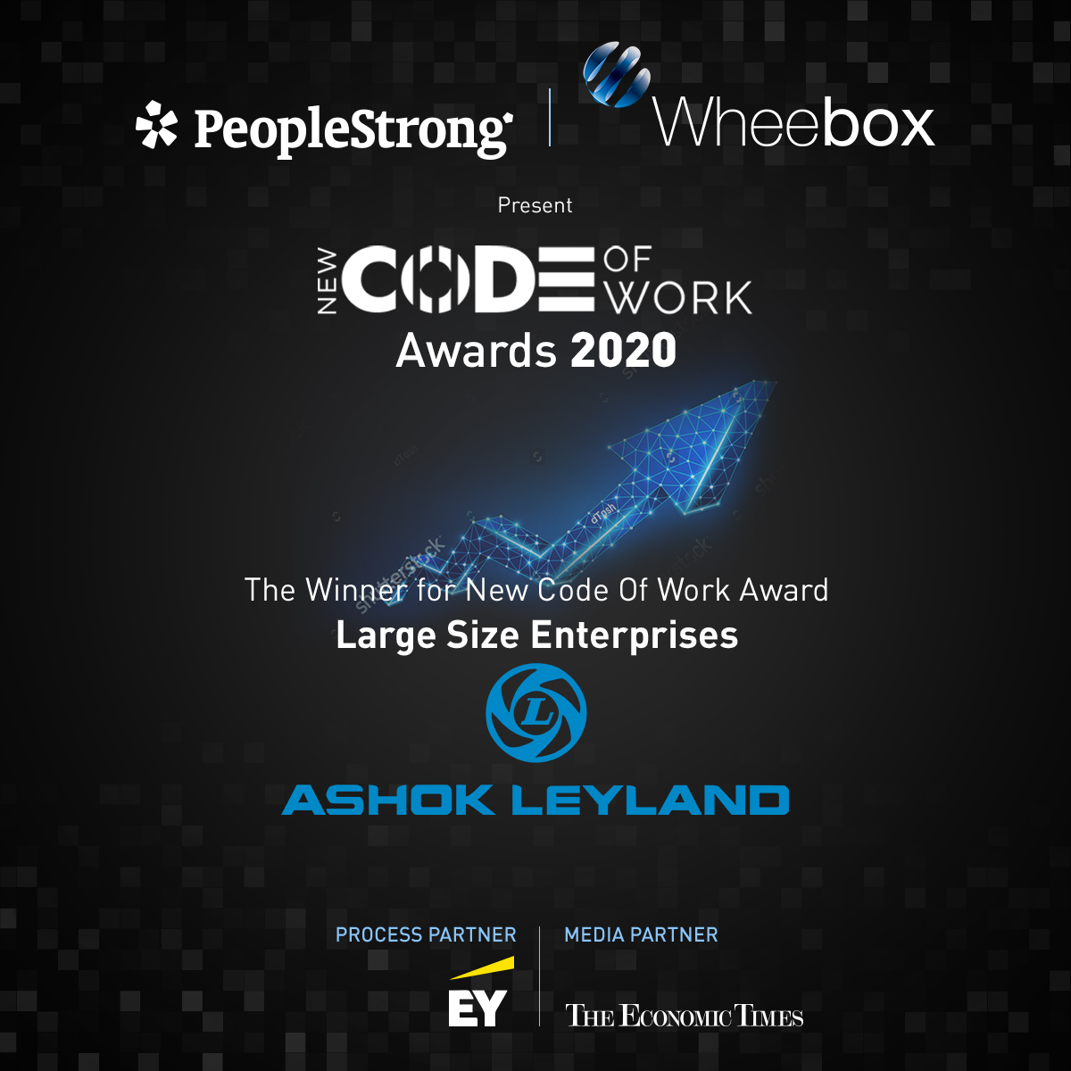 PeopleStrong and <a href="/Wheebox/">Wheebox</a> are proud and delighted to announce <a href="/ALIndiaOfficial/">Ashok Leyland</a> as the winner for the New Code of Work Award – Large Enterprises category. Congratulations to <a href="/vipin_sondhi/">Vipin Sondhi</a>; Balachandar NV, CHRO and the entire team for scripting the #NewCodeOfWork. #Workfest2020