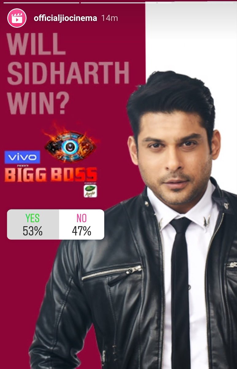 anuj singh on twitter sidhearts vote here for sidharthshukla go on jiocinema official i d on instagram plzzz votes n spread because it s official poles herdhush biggbossbites sidharth shukla https t co 8qbtcglga4 twitter