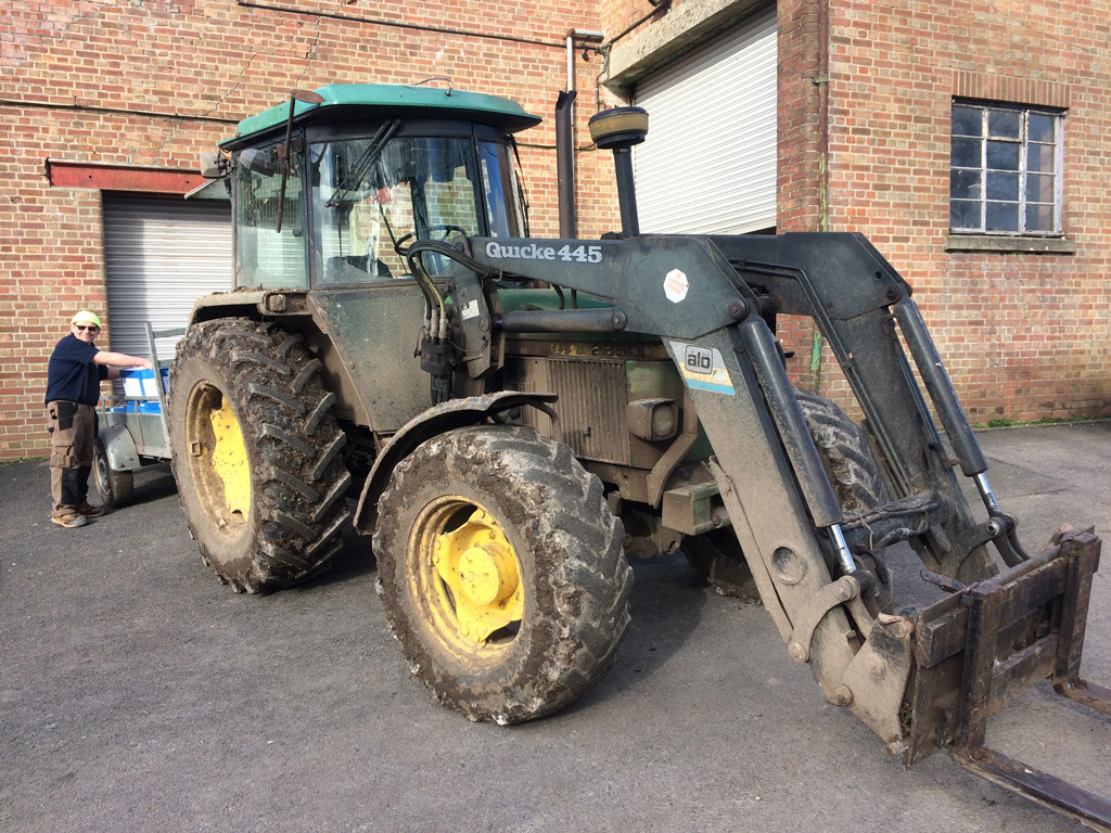 Peter loading up the tractor trailer