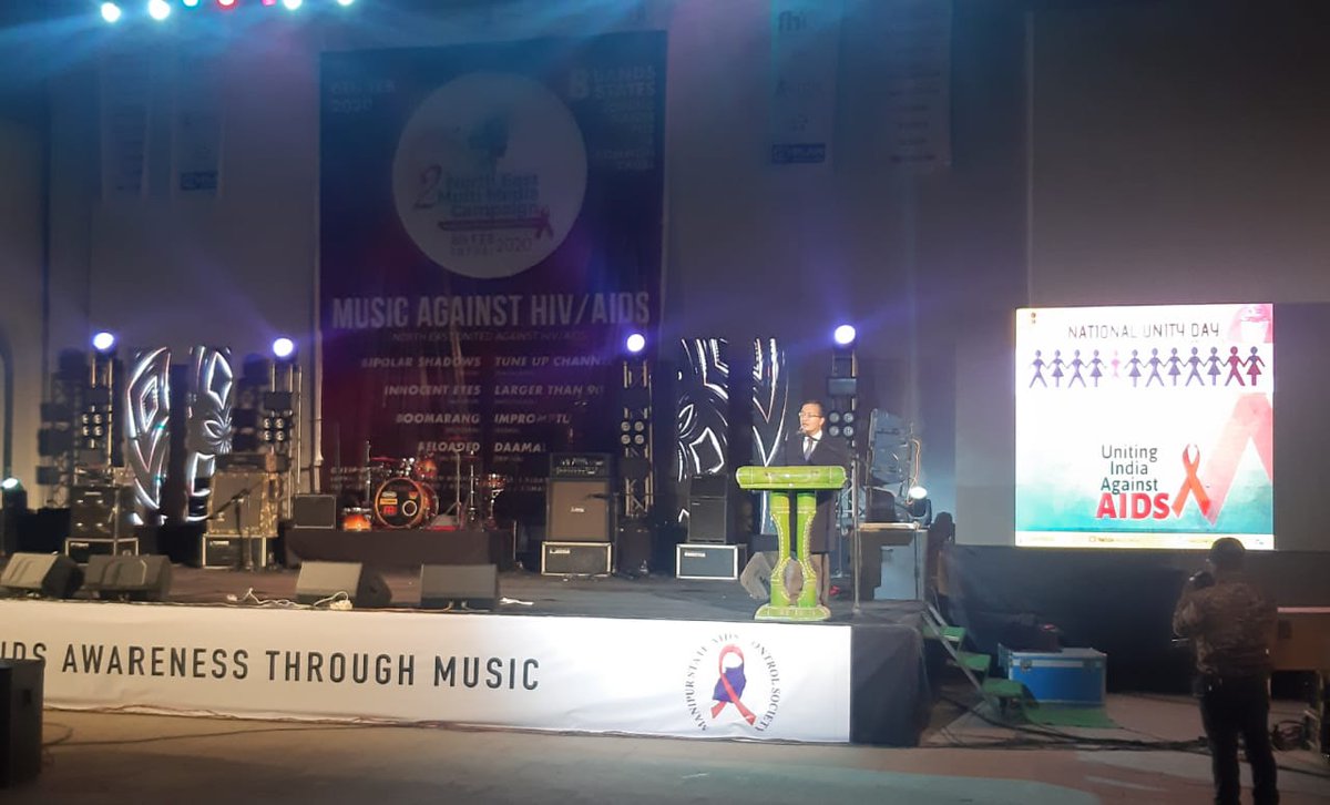 Shri V. Vumlunmang, IAS, Principal Secretary (H&FW) & Chairman, MACS, Gov. of Manipur, while addressing the participants of the Grand Finale of 2nd #NorthEastMultimediaCamaign urged all to share correct #knowledge about #HIV & #AIDS. @drharshvardhan @AS_RNTCP @PIBImphal