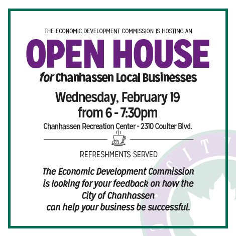 You're invited to attend an open house for Chanhassen local businesses hosted by the Economic Development Commission on Wednesday, Feb. 19 from 6 - 7:30pm at the Chan Rec Center. ci.chanhassen.mn.us/DocumentCenter…