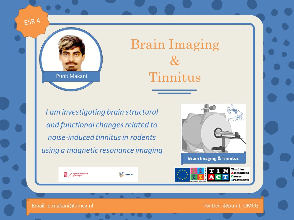 Punit Makani (<a href="/punit_UMCG/">Punit Makani</a>) is our <a href="/TIN_ACT/">TIN-ACT project</a> ESR number 4. His #TinnitusResearch is focused on #BrainImaging and #Tinnitus. He is based in <a href="/umcg/">UMCG</a>, Groningen, The Netherlands. #TinnitusWeek <a href="/MSCActions/">Marie Skłodowska-Curie Actions</a> <a href="/TinnitusHub/">Tinnitus Hub</a> @ThroughTinnitus