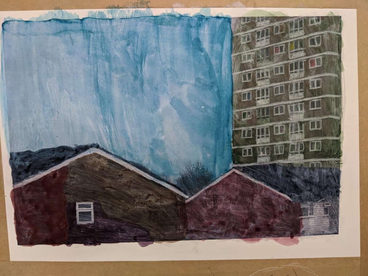 great artwork on local building produced by students working with artist Frank Laws