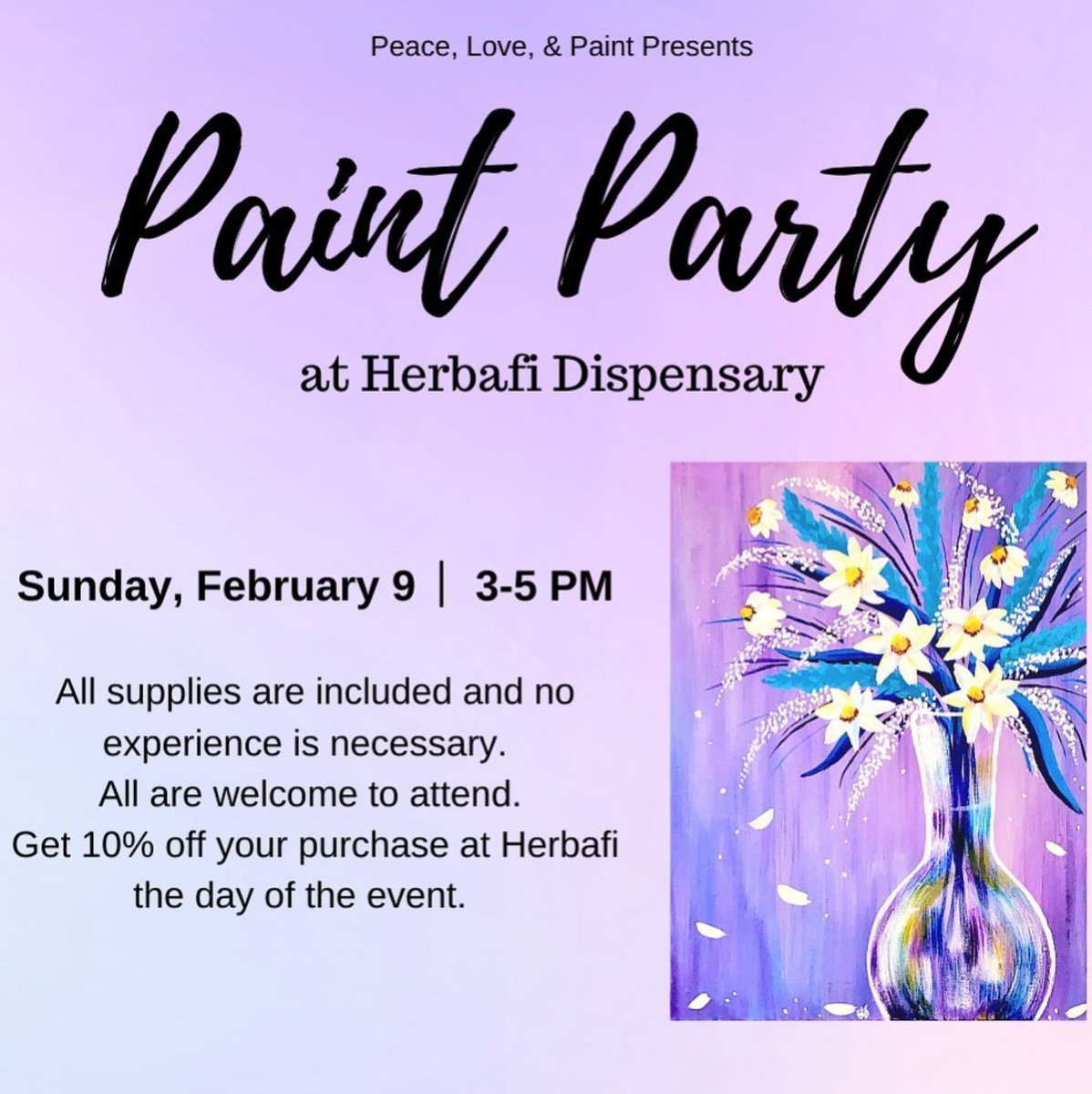 herbafi's tweet photo. Join us along w/ Peace, Love &amp; Paint for a creative afternoon making this painting! Tickets available on https://t.co/gtVQ2mjkBm. https://t.co/uZTu9wxcgW