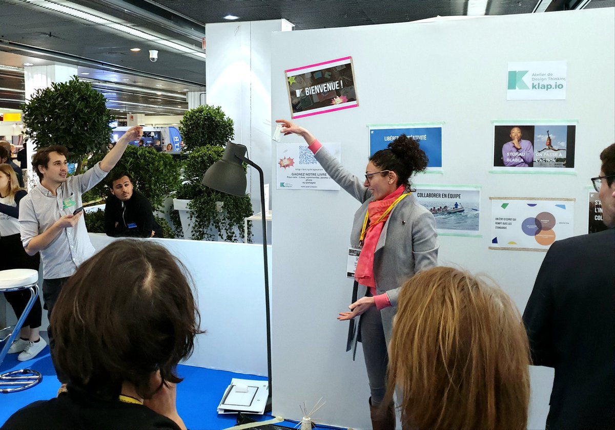 En plus d'échanger auprès d'entrepreneurs, le #SDE2020 est l'occasion de participer à un atelier de Design Thinking organisé par <a href="/Klap_io/">Klap</a>. Travail d'équipe et créativité étaient les maîtres mots pour relever leur défi.
#WeAreJE #VieAssoECE