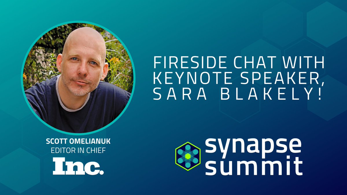 We're excited to welcome <a href="/Inc/">Inc.</a> Editor In Chief <a href="/scottomelianuk/">scott omelianuk</a> to #SynapseSummit 2020 as he conducts a Fireside Chat with <a href="/SPANX/">SPANX</a> Founder, #SaraBlakely! Inc. recently recognized 8 #Florida cities in their list of 2020 Surge Cities. #InnovationLivesHere
🎟️: SynapseSummit.com