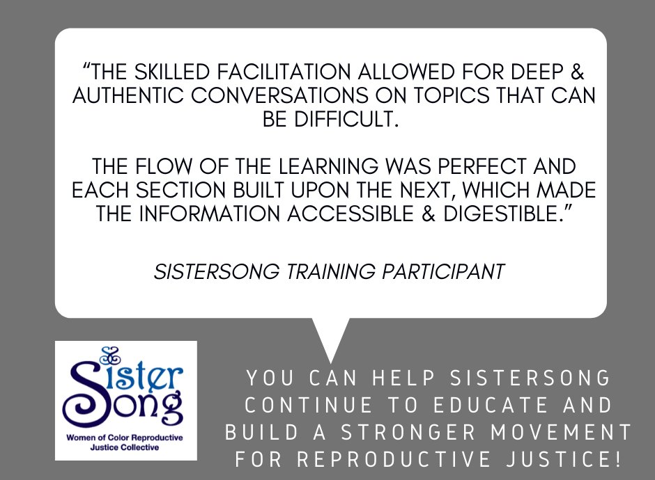 SisterSong_WOC's tweet image. We are making a difference.  With your help, we can continue to educate and empower our communities and build a stronger movement for reproductive justice. DONATE today - invest in our future together: sistersong.nationbuilder.com/donate. #RJallday