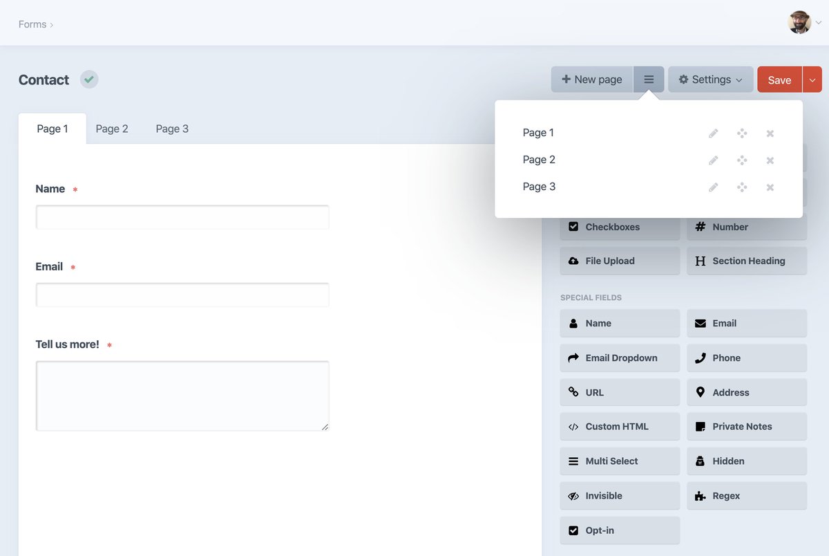 Sprout Forms has a new Page Manager in Craft 3.4 #craftcms