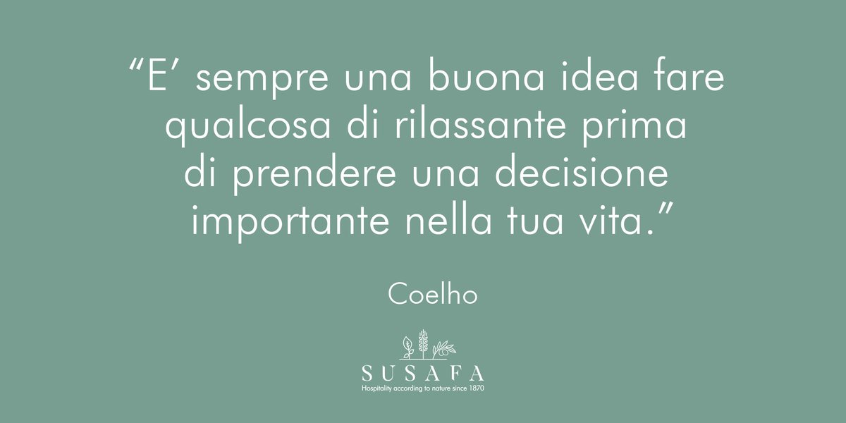 SusafaIT's tweet photo. "It's always a good idea to do something relaxing before making an important decision in your life." (Coelho)

#quote #Coelho #relax #Susafa https://t.co/OmDKaunX3Z