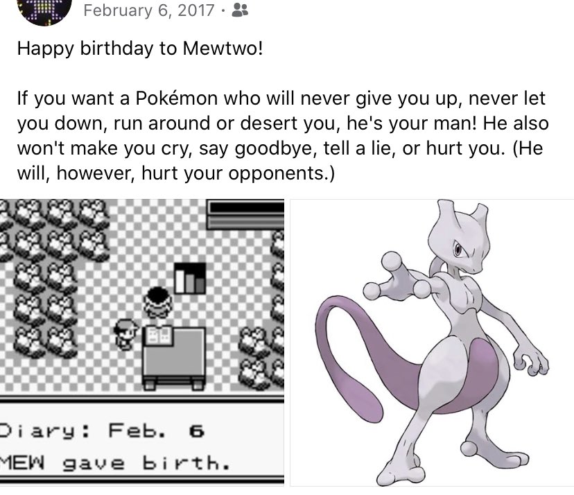 Happy birthday to Rick Astley and Mewtwo 