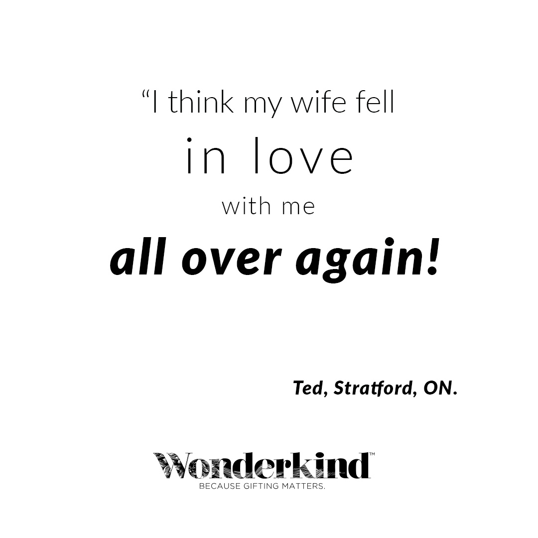Order her a #Wonderkind and watch her fall in love all over again. Thank you to Ted for sending us this sweet message. 
What will be in your Wonderkind? #spreadwonderkind #becausegiftingmatters #testimonial
