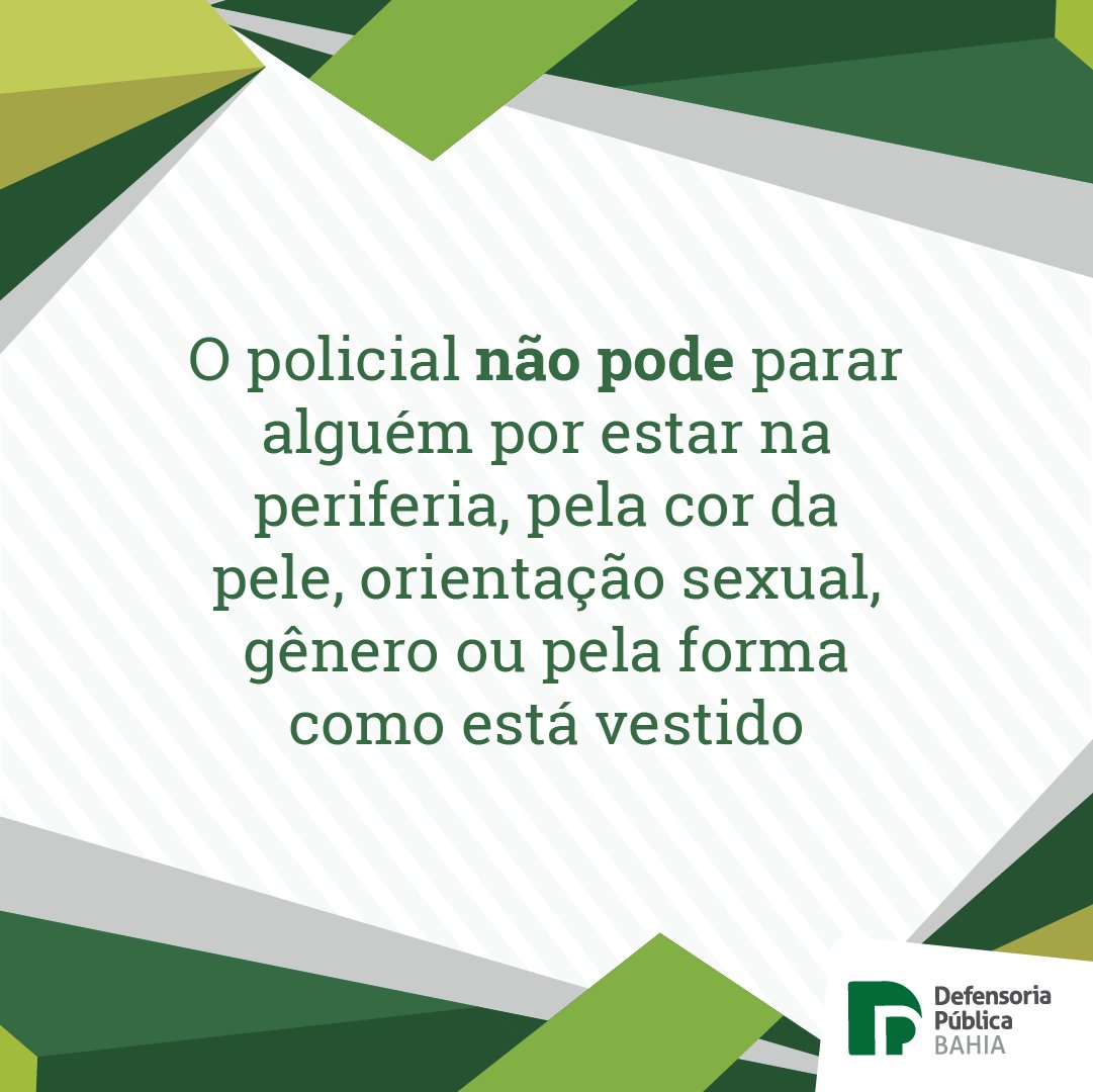 DefensoriaBahia's tweet photo. Nossa cartilha sobre abordagem policial está disponível no nosso site! 

Acesse e saiba quais são seus direitos e deveres em situações com essa:
https://t.co/9VOC2wUTRa https://t.co/2c65qi8YTQ