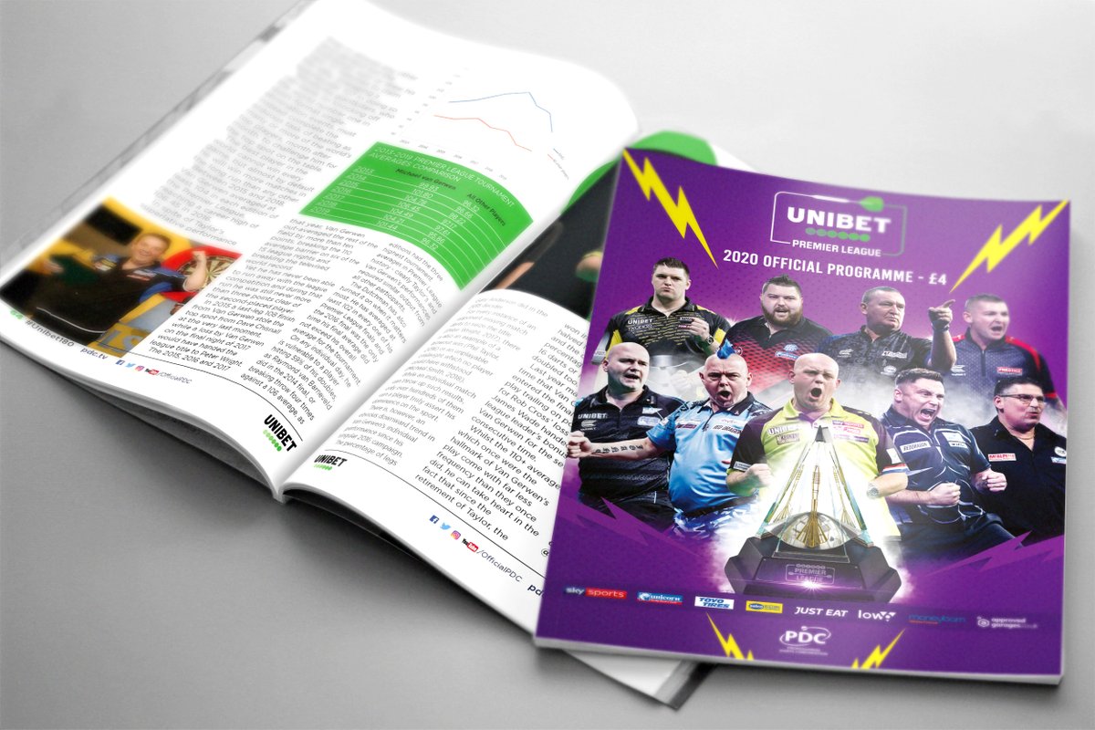 ProgrammeMaster's tweet image. Premier League Darts returns tonight 🙌

Buy the official programme for the tournament now and get all the info you need ahead of the next four months of action 🎯

Order online now ➡️bit.ly/2H60sIR