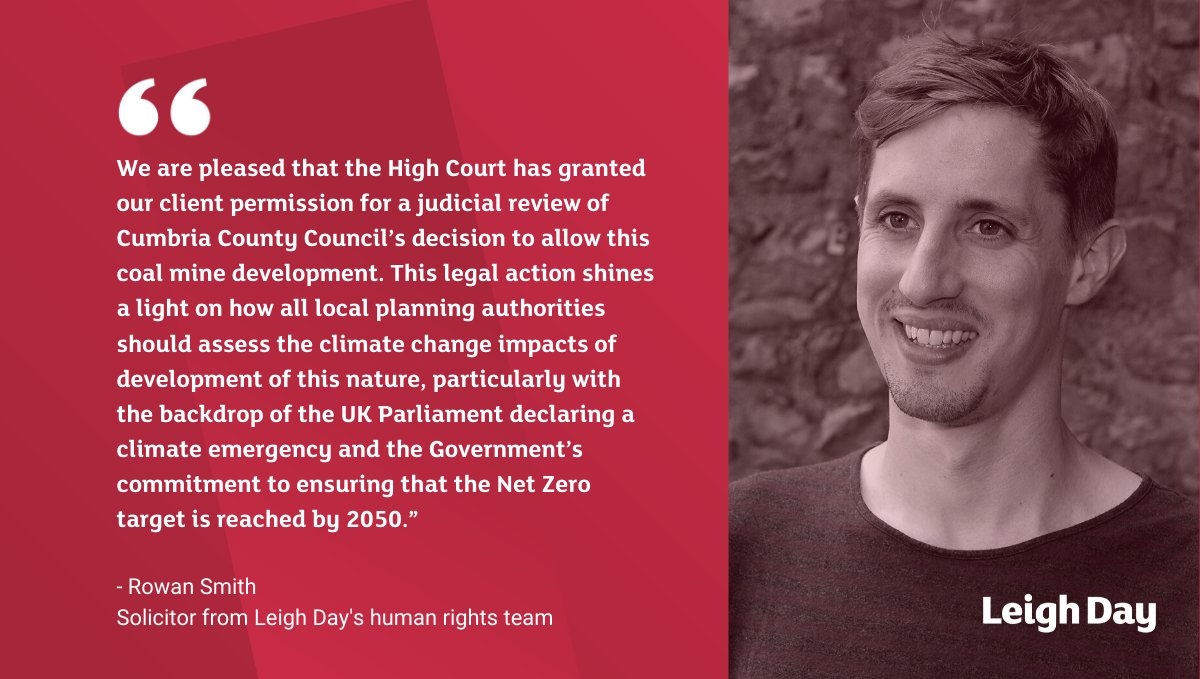 Campaign group Keep Cumbrian Coal in the Hole, represented by <a href="/RowWilliamSmith/">Rowan Smith</a>, <a href="/ajsdews/">Anna Dews</a> &amp; <a href="/CHatton_Day/">Carol Day</a>, have been granted permission for a judicial review of Cumbria County Council’s decision to allow first deep coal mine in 30 years in the UK to be built
bit.ly/2v6srWq