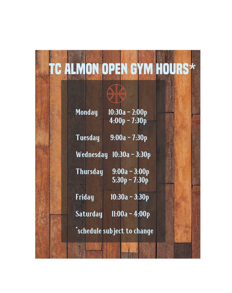 DecaturParks's tweet image. New Open Gym hours at TCA