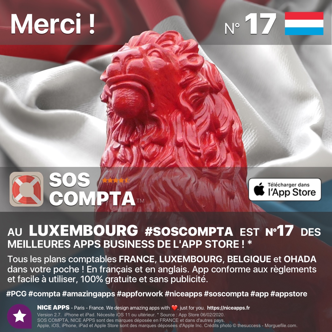 niceappsfr's tweet photo. #MERCI ! AU #Luxembourg #SOSCOMPTA ATTEINT LA 17ÈME PLACE DES MEILLEURES APPS BUSINESS DE L'APP STORE !

#ohada #PCG #PCN #PCMN #compta #amazingapps #appforwork #niceapps #soscompta #app #appstore #apple  

https://t.co/cTlJpP7pqn https://t.co/IIpi4O6ERM