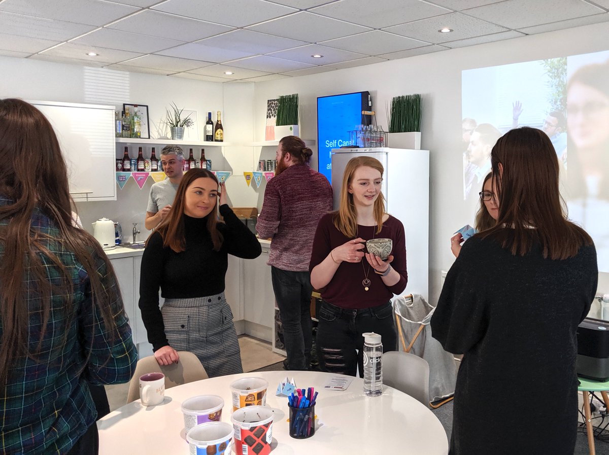 ClickyMedia's tweet image. Today is Time to Talk Day 2020 ⏰! We challenged everyone to meet in the breakout area for 10 minutes to make a drink, have some treats and start a conversation with a colleague #timetotalk #selfcaremonth #mentalhealth #timetotalkday @timetochangecampaign