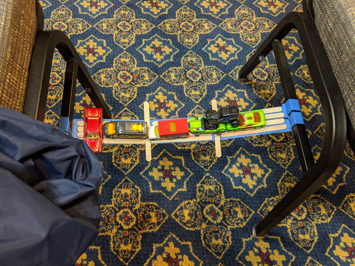 Bridge building with 3 feet of tape and 25 popcicle sticks. #vcec2020 #halktalk #fcpsva