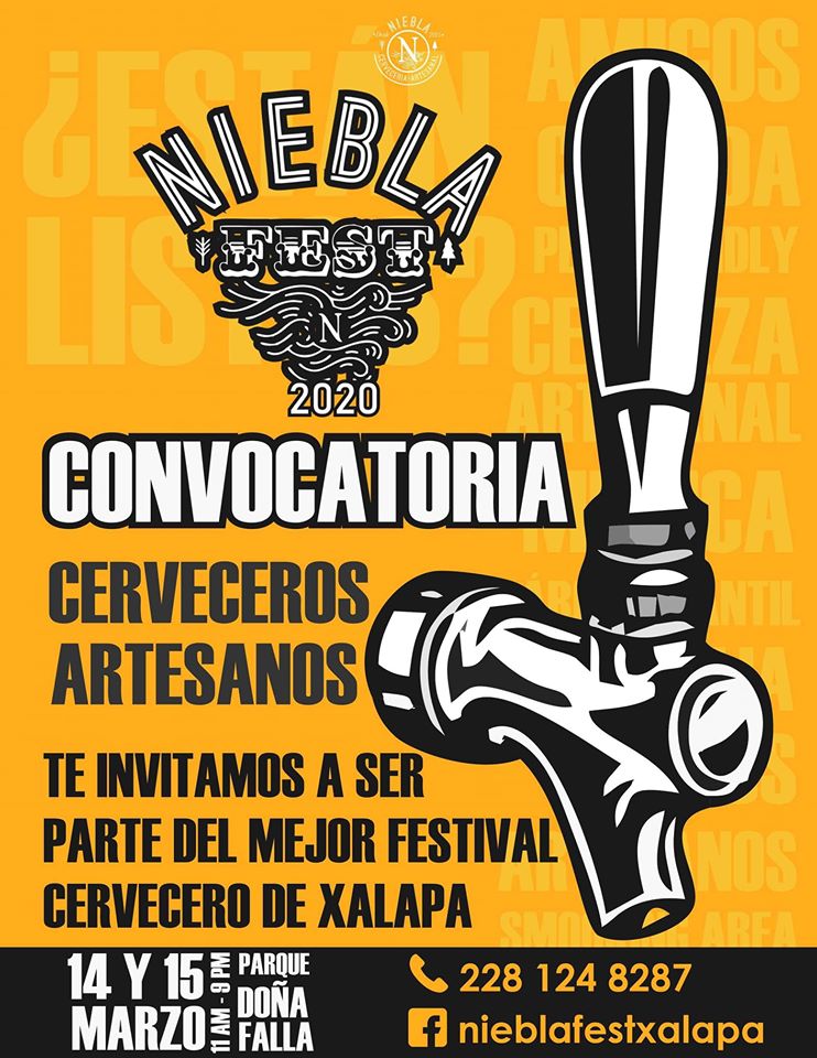 Niebla Fest Xalapa, abre convocatoria a expositores para su edición 2020 a celebrarse el 14 y 15 de marzo 🥳🍺👇