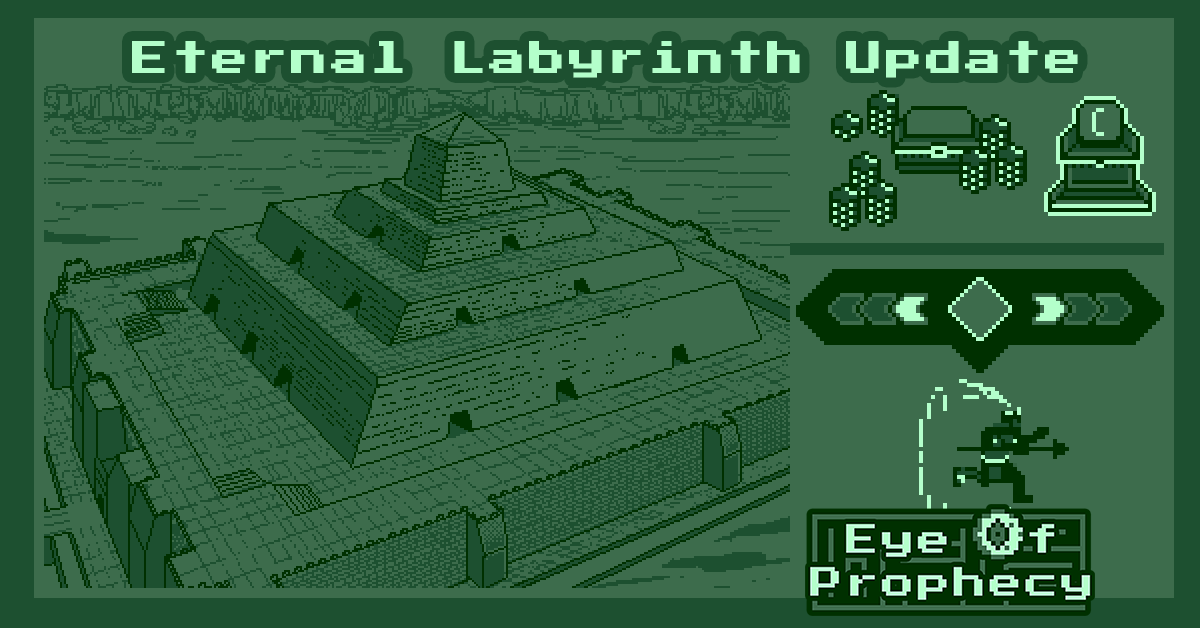 StroopwafelGame's tweet photo. News from the adventurers of the Eternal Labyrinth:

*Themba's aura shows the gaining of potency. 
*Redesigned coffers and chests to ease coin collection. *Redesigned Tutorials. 
*Rebalanced upgrade's prices.

#EyeofProphecy #GameDev #IndieDev #IndieGame #PixelArt #vacaroxa https://t.co/QFEF7gN9fZ