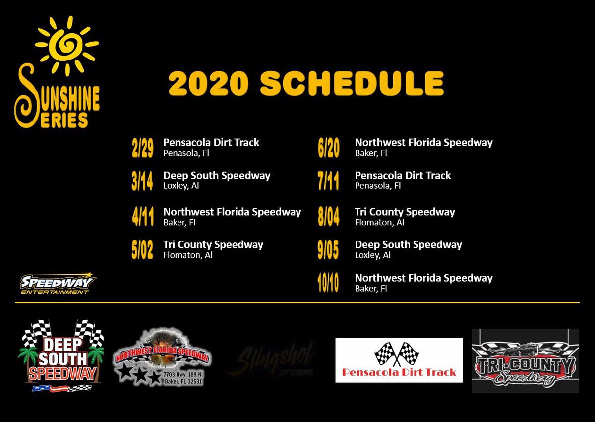SpeedwayEnt's tweet image. The Sunshine Series schedule for 2020