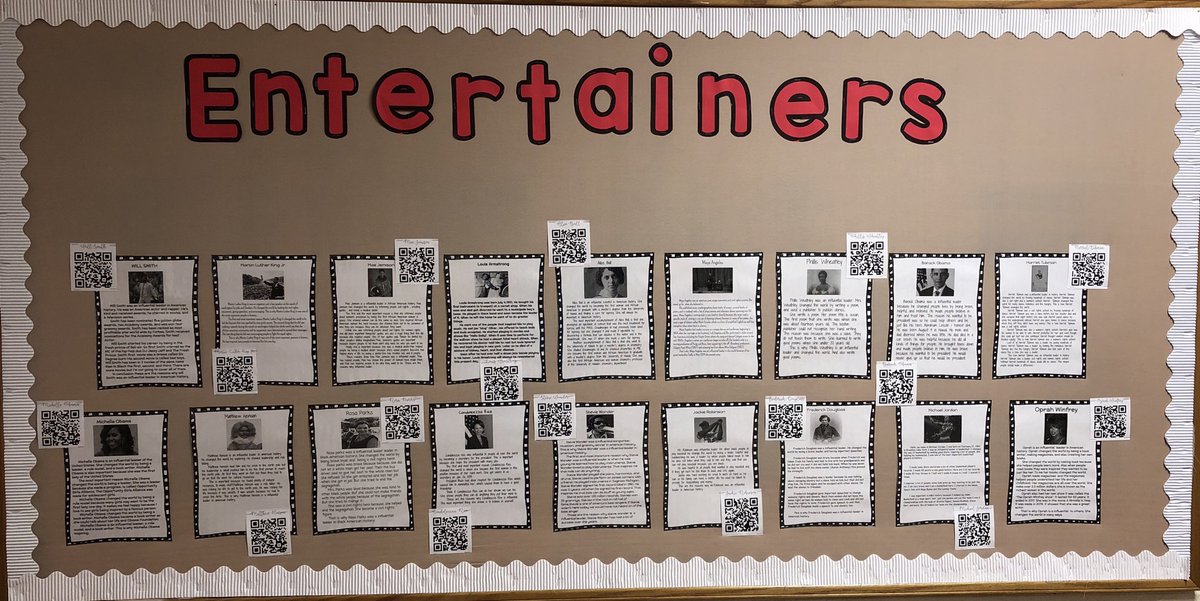 Proud of all of my kids hard work these past few weeks! They successfully wrote informational writings, created videos in full costume, &amp; presented to our friends based on influential leaders in African American history! Thx ⁦<a href="/haskinsLBN/">Kasey Haskins</a>⁩ &amp; for helping! Check out the QRs!