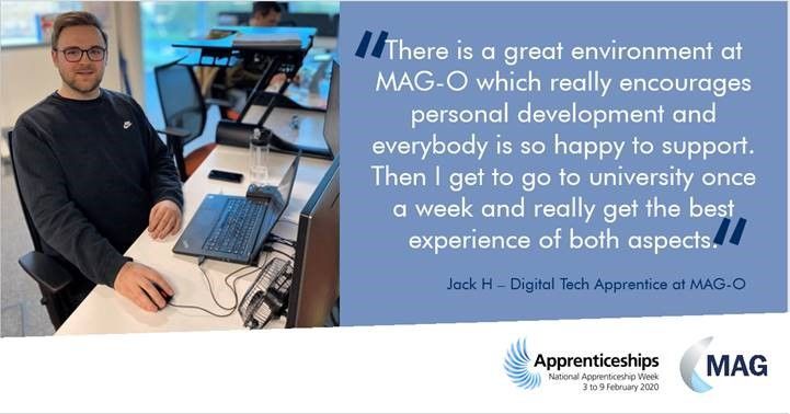 Ever wondered what it’s like on an apprenticeship? Jack lets us know the best thing about his apprenticeship at MAG-O.

We'll be opening applications for three new apprentices very soon. Keep an eye on buff.ly/39agYnl for more info.

#nationalapprenticeshipweek
